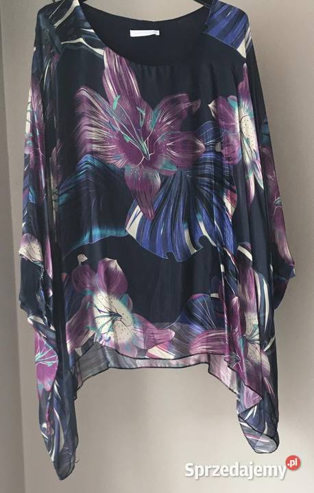 Bluzka z jedwabiu naturalnego lilie 2 kolory sprzedam