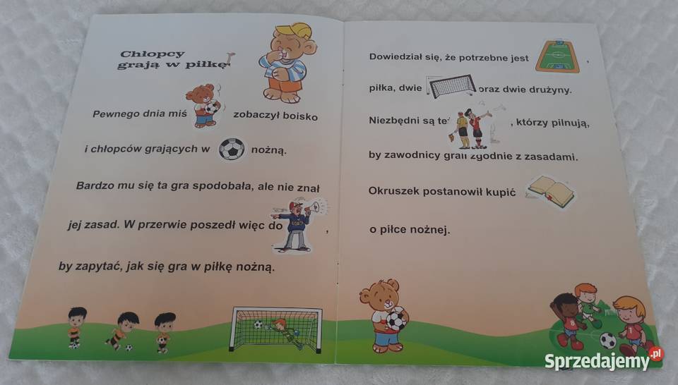 Miś Okruszek gra w piłkę nożną Olesiejuk 2016 Książki dla dzieci