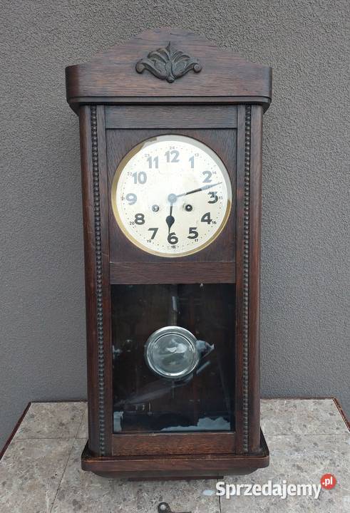 Stary zegar ścienny przedwojenny sprawny film Tczew