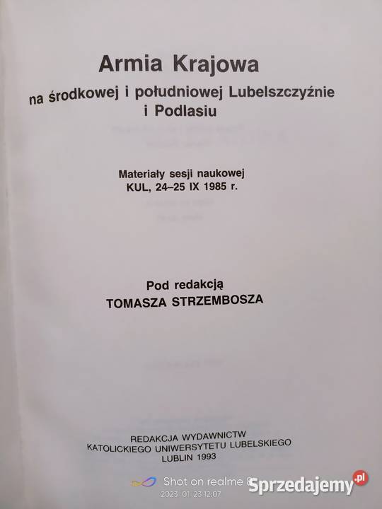 Armia Krajowa na Lubelszczyźnie Strzembosz historia, archeologia Warszawa