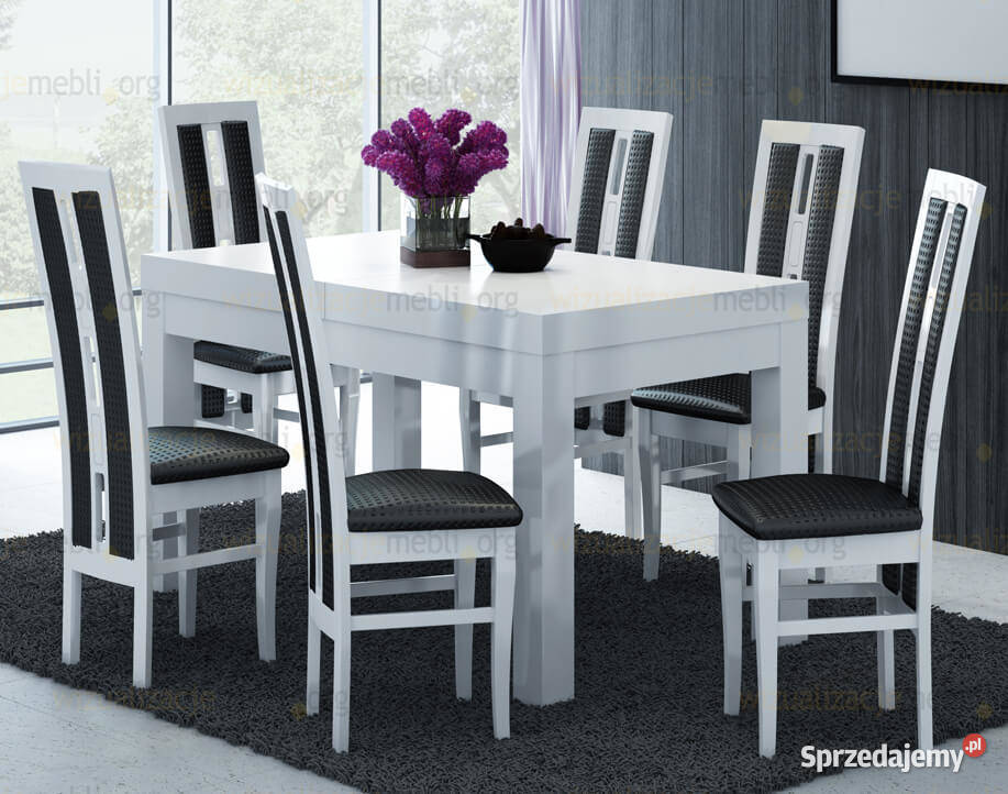 Stół Dębowy VERONA 6 krzeseł Lite Drewno PAKO Wrocław