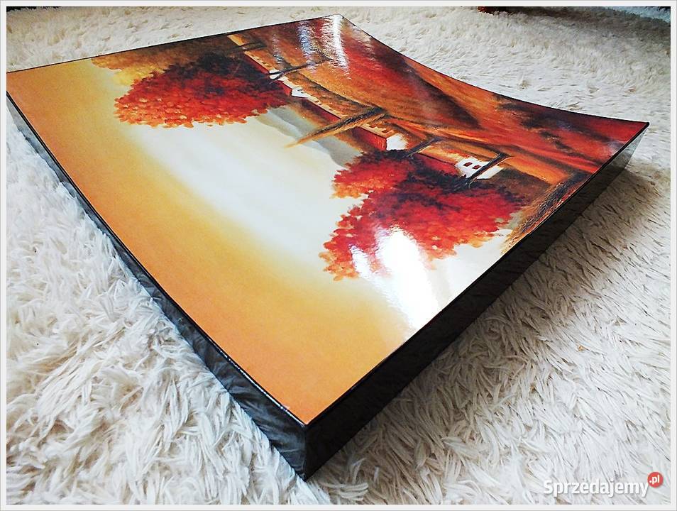 Nietypowy stary obraz na ścianę Curved sygnowany Żary