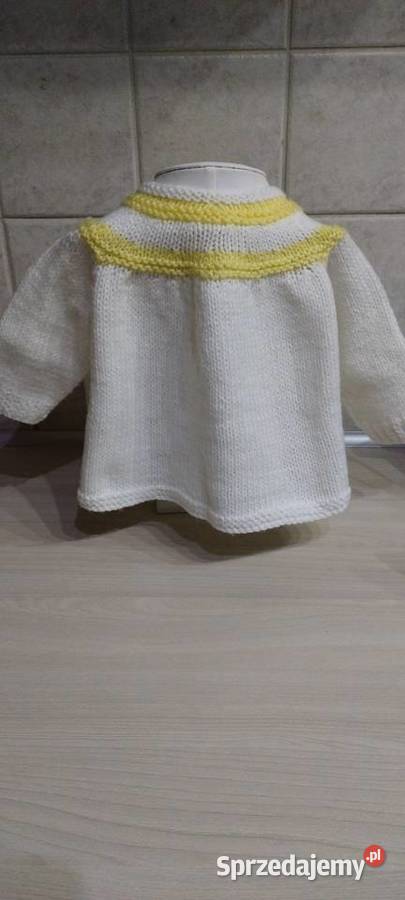 Sweterek biały z włóczki dziewczynki Lublin sprzedam