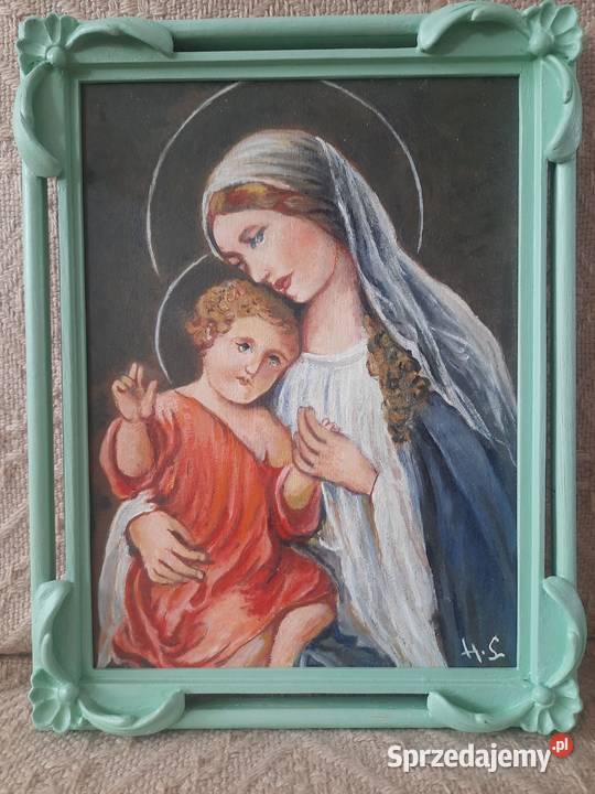 Matka Boża z Dzieciątkiem36x28Hieronim Lange Poznań sprzedam