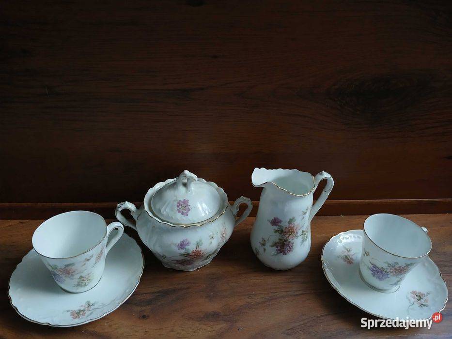 Przedwojenny zestaw porcelany Jager wzór małopolskie