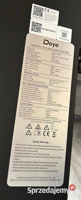 DEYE LV 1 3fazy falownik hybrydowy