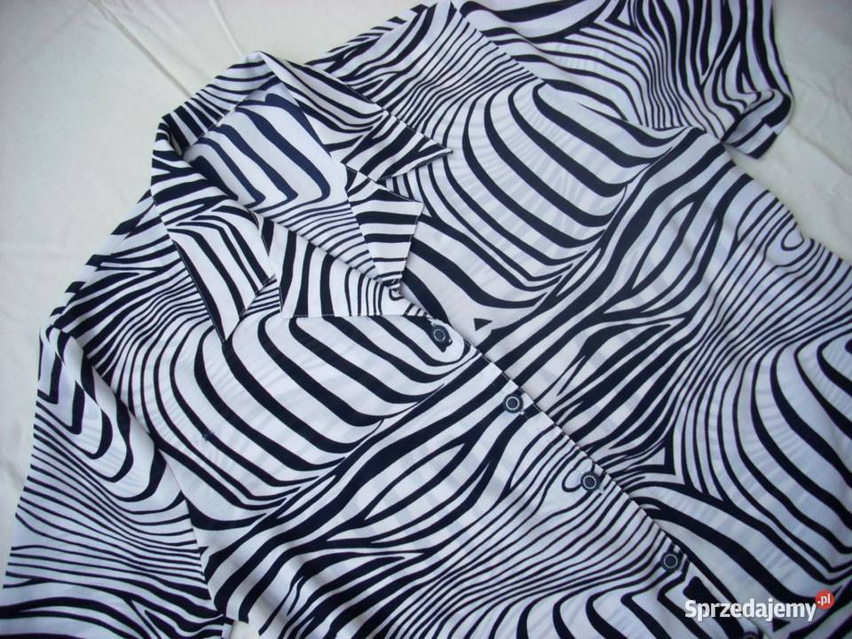 Koszula elegancka czarno biała 46 48 Zebra Nowy Sącz