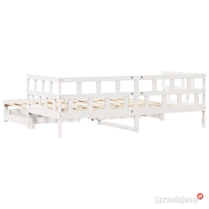 Sofa rozsuwana z szufladami bez materaca białe Warszawa