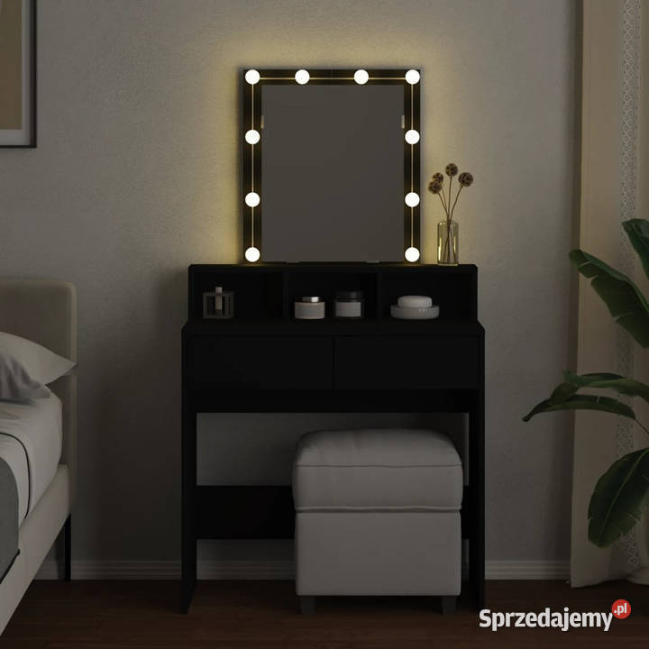 Toaletka z oświetleniem LED czarna 80x41x1445 Warszawa