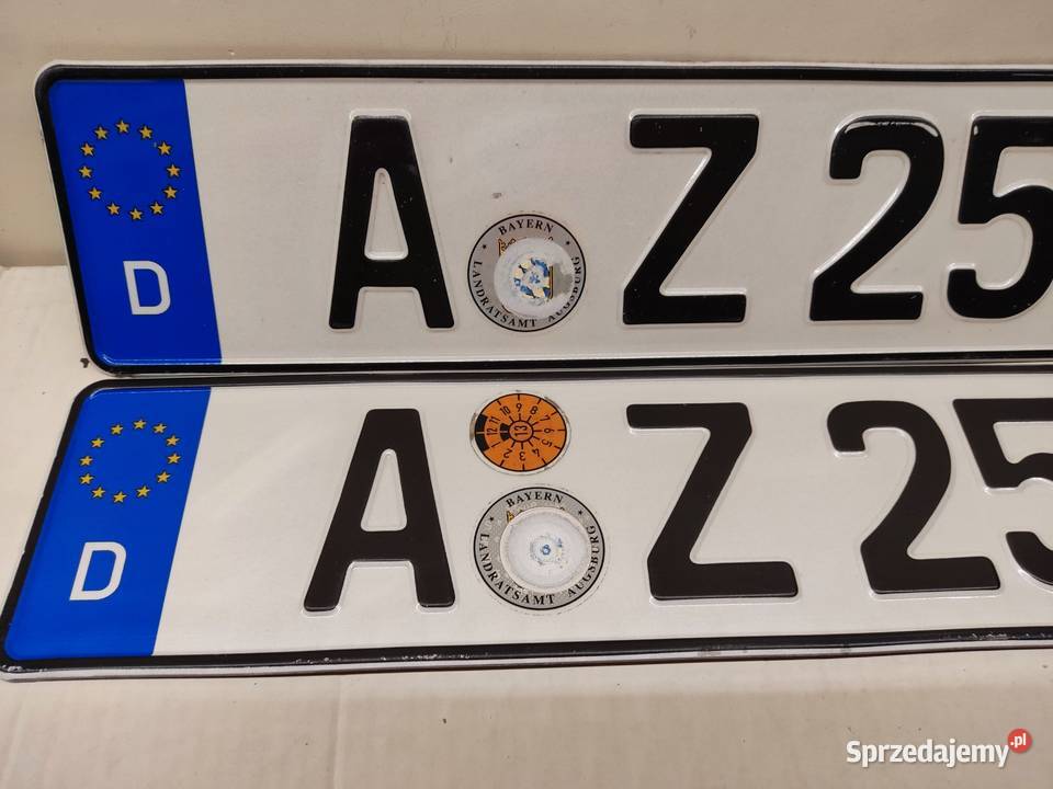 Tablica rejestracyjna Niemcy 2 sztuki AZ2512 Głuchołazy