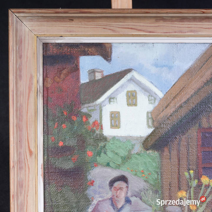 ARTexpert Obraz olejny na płótnie wiejska scena Dobrzany