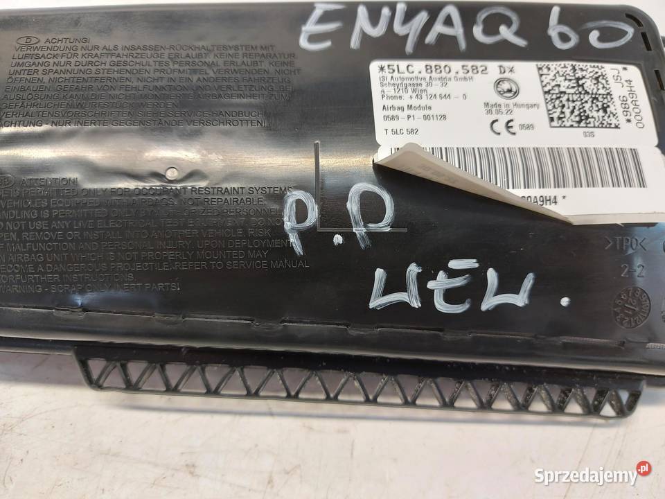 Skoda Enyaq 5LA iV60 PODUSZKA FOTELA PRAWA osobowe