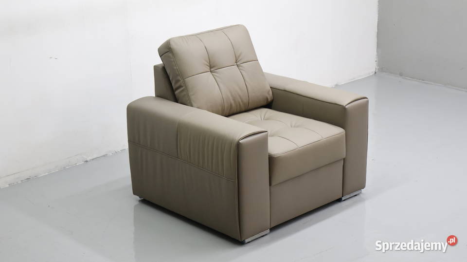 FOTEL SKÓRA naturalna MADRAS 4119 popielata 90cm Poznań