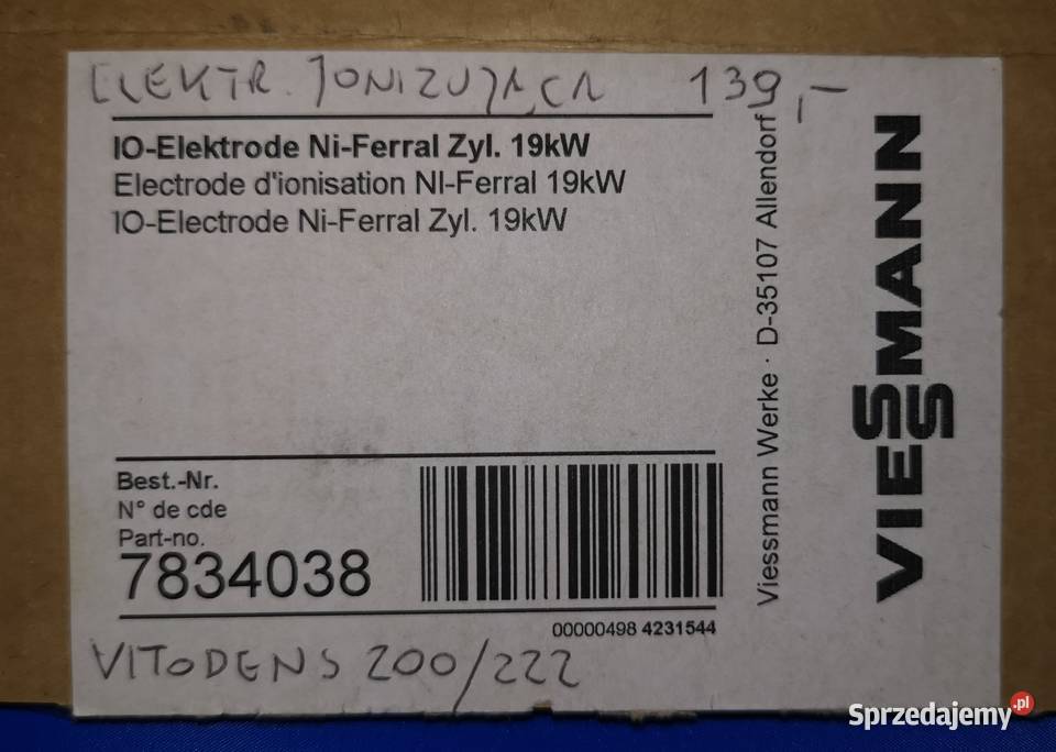 Viessmann Elektroda jonizacji do Vitodens 200222 Szczytna