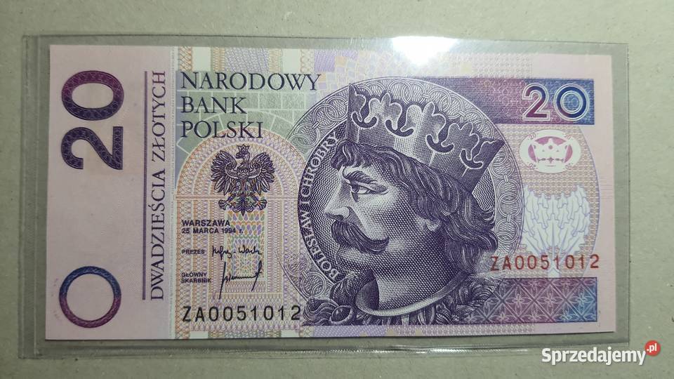 RZADKOŚĆ 20 Złotych 1994 s UNC mazowieckie Warszawa