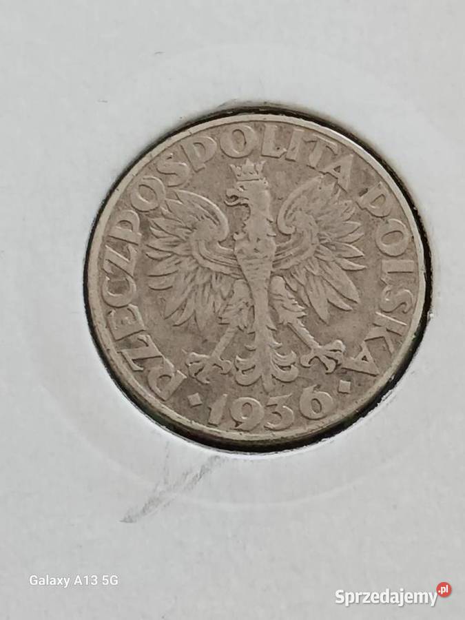 2 Żaglowiec 1936 r 7 ładny Numizmatyka wielkopolskie