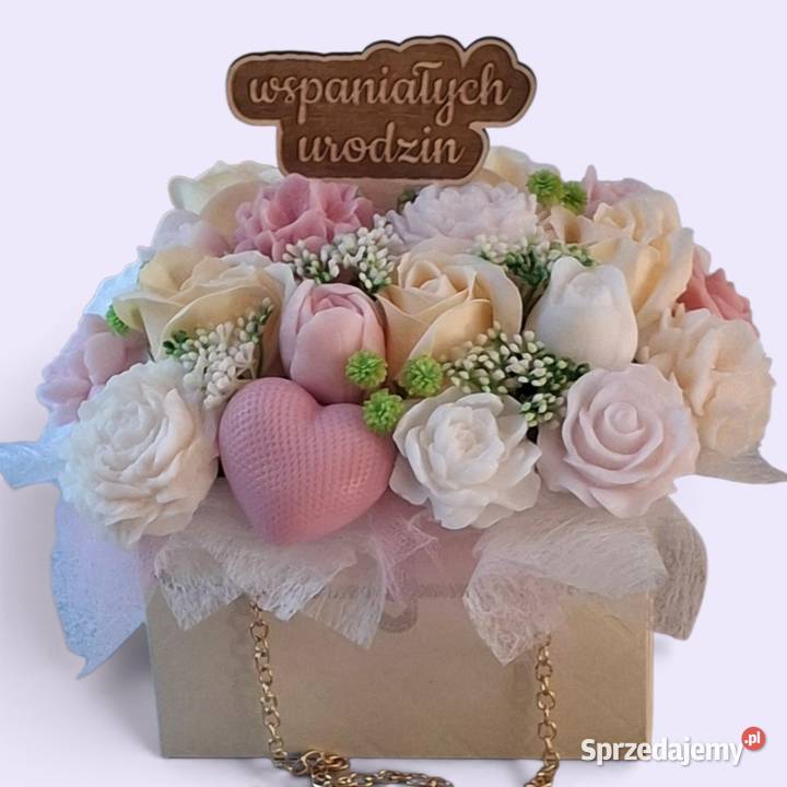Flower box mydlany urodzinowy Kompozycje kwiatowe Dom i Ogród wielkopolskie Międzychód