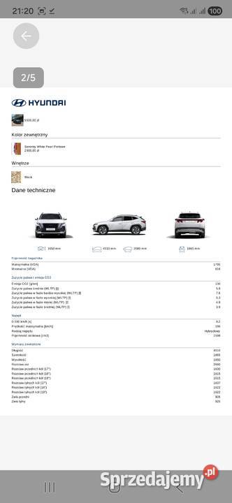 Hiundai Tucson 16 Hev executive z pakietem