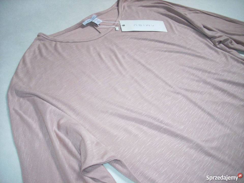 MISU Urocza bluzka Marszczona na Boku NOWA 36 38 brązowy/beżowy Nowy Sącz