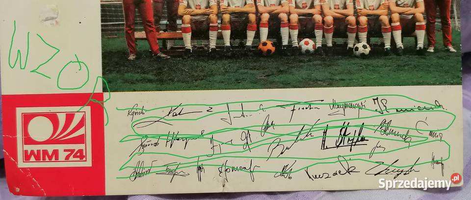 Kadra PZPN na mistrzostwa świata RFN 1974 sprzedam
