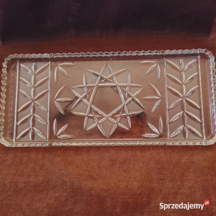 Piękna patera kryształowa na ciasta babkę Mikołów