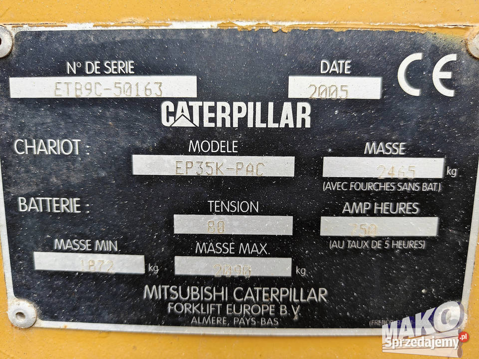 Wózek widłowy Caterpillar EP35KPAC uszkodzony Ostrowiec Świętokrzyski
