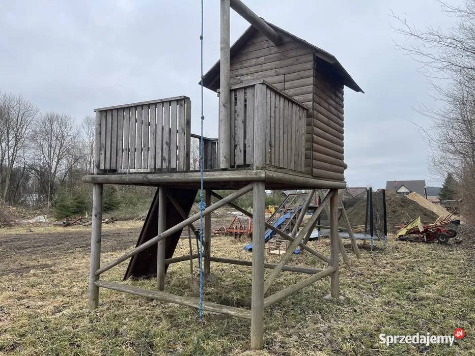 Drewniany duży Plac zabaw dzieci domek podlaskie Janów