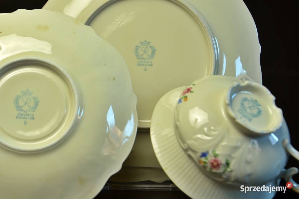 Barokowe Trio Carstens Reichenbach Porcelana i szkło Legnica