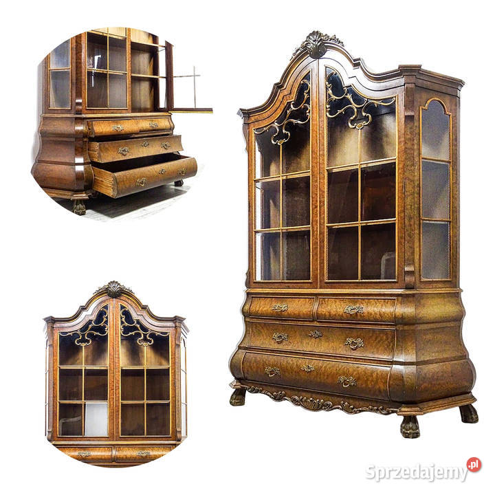 Wysoka WITRYNA orzechowa 214 DEKOR VINTAGE wielkopolskie Kalisz