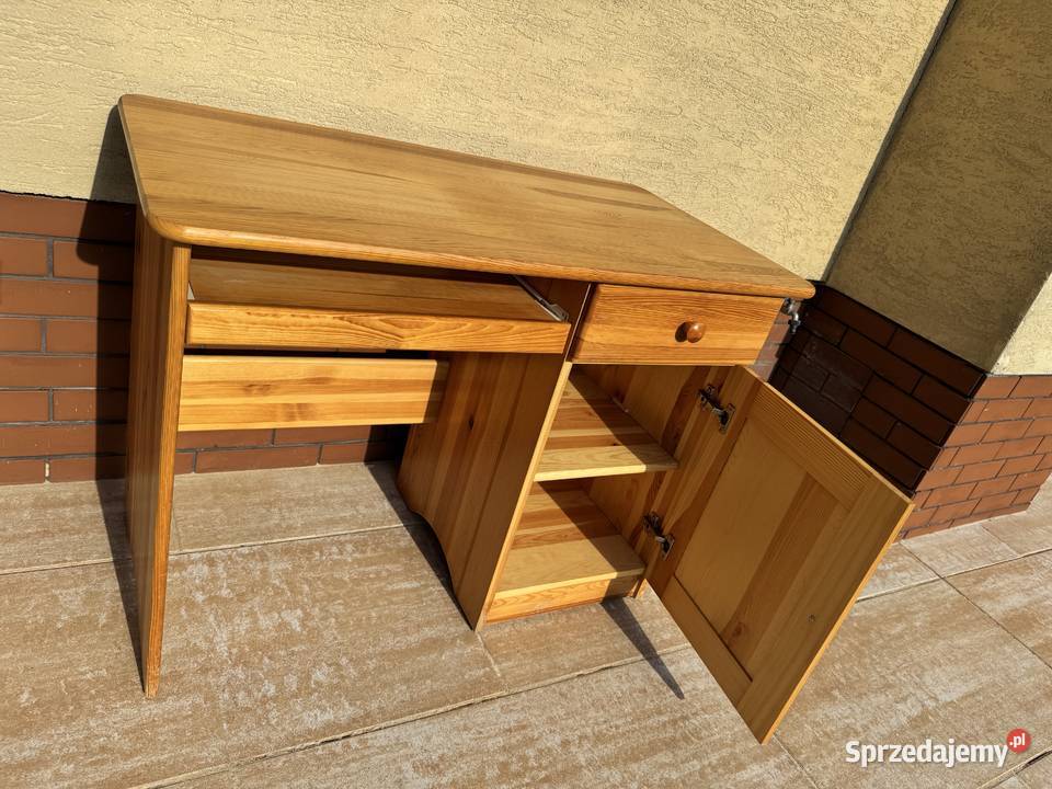 Biurko drewniane sosnowe stolik stół mazowieckie Garwolin