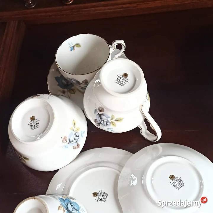 Filiżanka z talerzykiem Majesty the Queen Blue Gdańsk