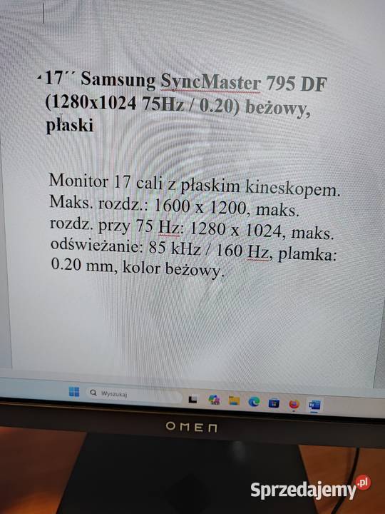 Monitor kineskopowy Samsung Monitory i projektory sprzedam