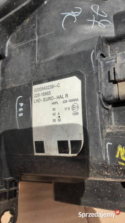lampa prawa przednia Renault Modus 8200540239 Części samochodowe Dębno