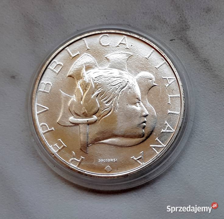 H69 WŁOCHY srebro 500 Lirów 1984 r Łask