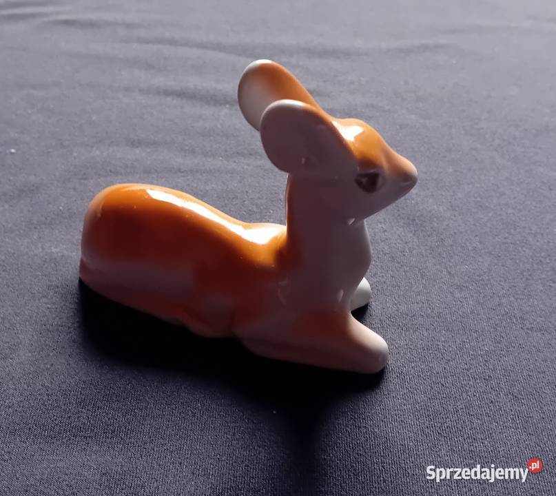 Figurka leżąca sarenka Połonne Ukraina lata Koźminek