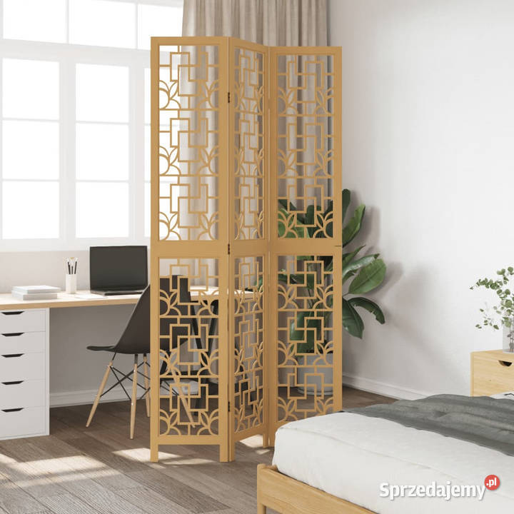 Parawan pokojowy 3panelowy lite drewno paulowni