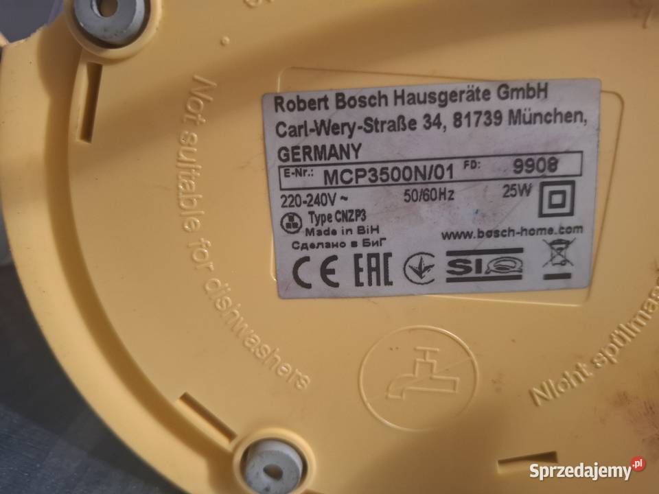 Wyciskarka do owoców Bosch Mcp 3500N Szczecin sprzedam