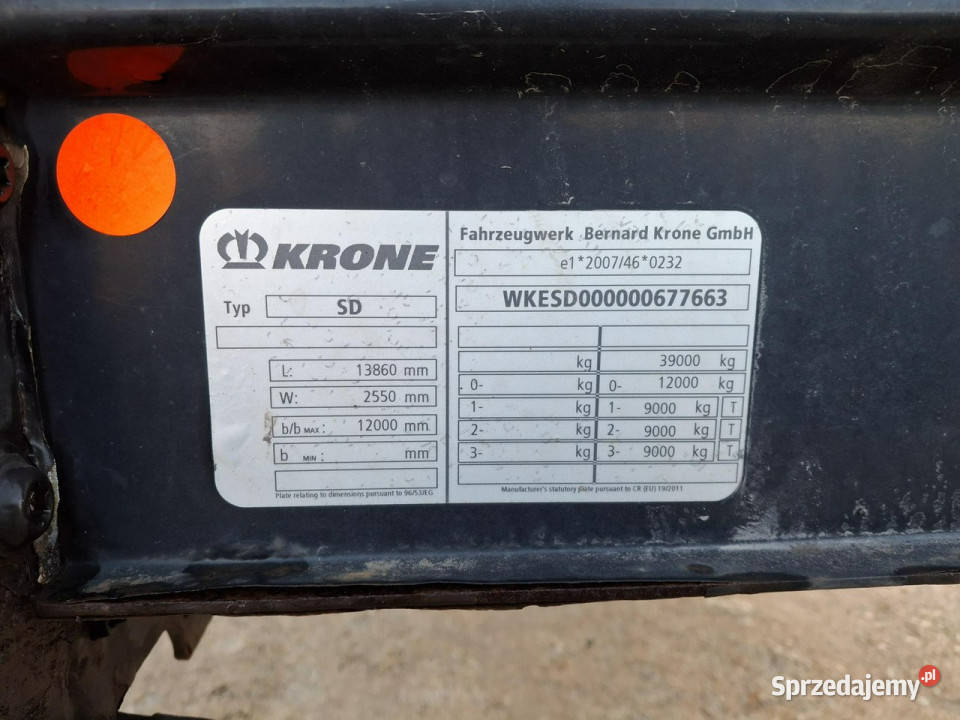 firana Krone sd Krone sd Poleasingowe sprzedam