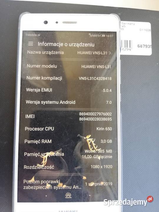 HUAWEI p 9 lite VNSL31 Świebodzin