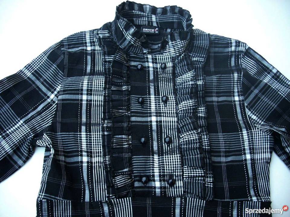 Elegancka Koszuka Czarno Srebrna Falbanka 34 XS czarny małopolskie Nowy Sącz