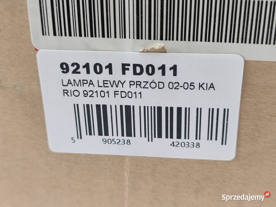 LAMPA LEWY PRZÓD KIA RIO DC 20022005 92101FD011