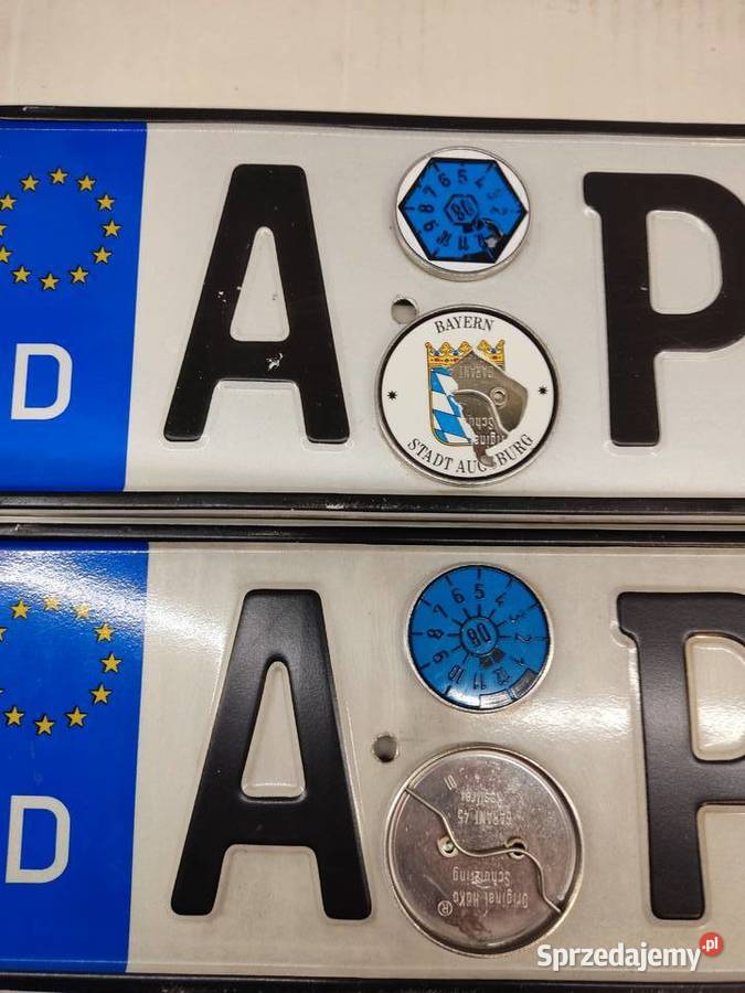 Tablica rejestracyjna Niemcy 2 sztuki APU963 Pozostałe