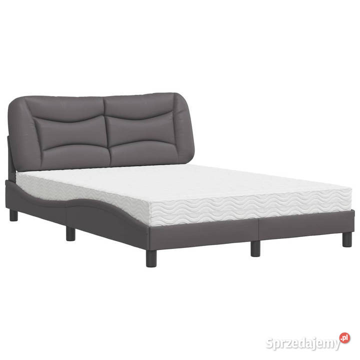 Łóżko z materacem szare sztuczna skóra 140x200 Warszawa