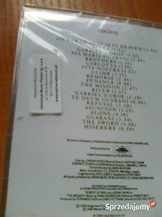 Ennio Morricone The Mission CD folia