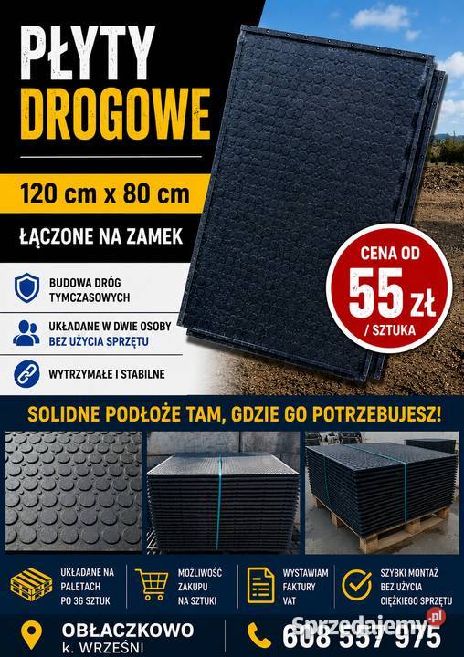 LEKKIE PŁYTY DROGOWE MONTAŻ W 2 OSOBY Września