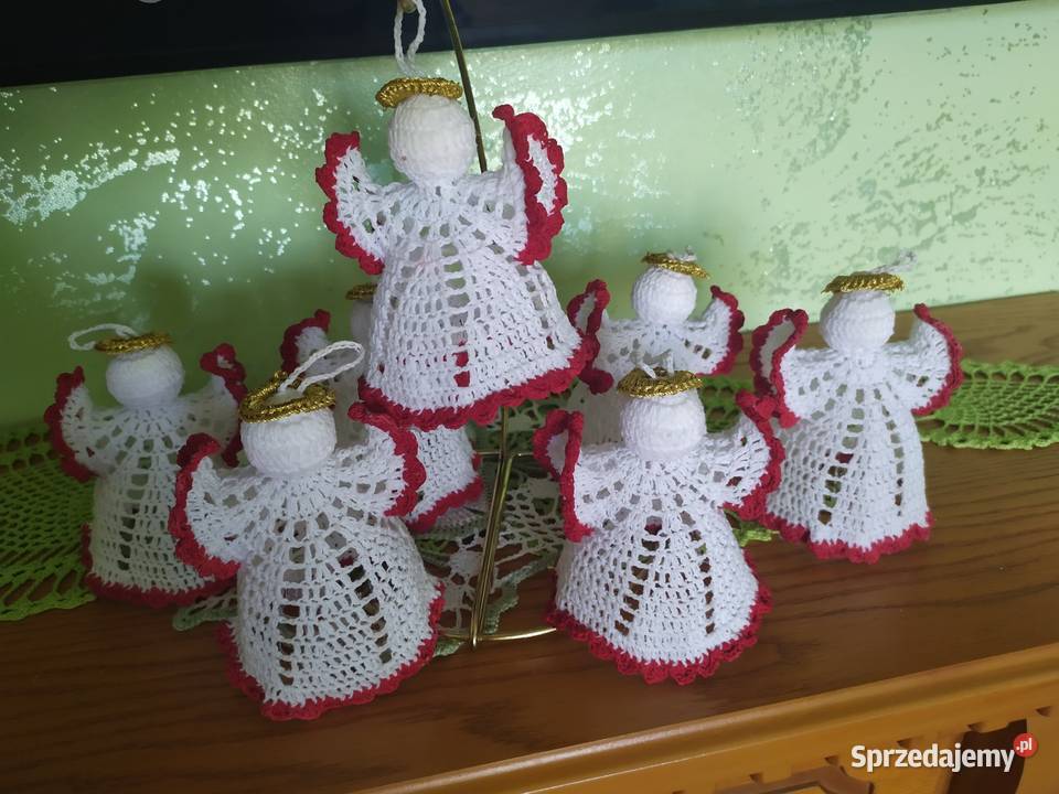 Aniołki na szydełku handmade biały Częstochowa