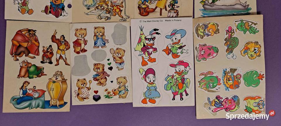 Kaczor Donald Mickey Pinokio NAKLEJKI vintage