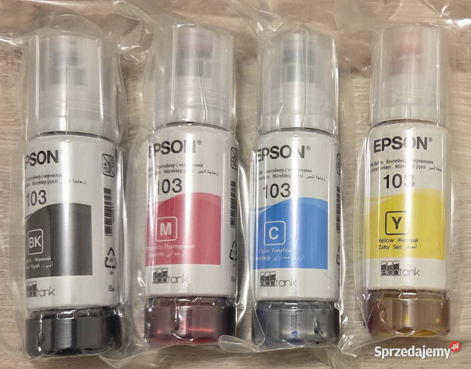 Nowy Tusz 103 do EPSON komplet 4 oryginał Białystok