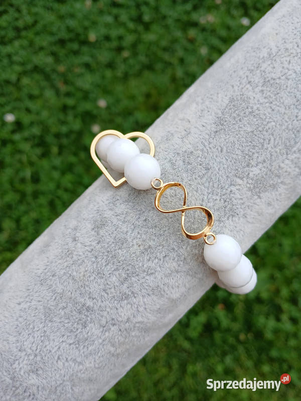 Bransoletka damska z Agatu białego fasetowanego sprzedam