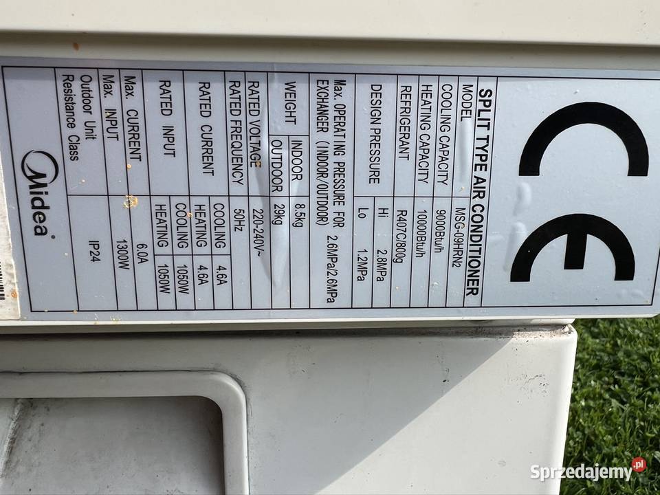Klimatyzacja klimatyzator midea 25kw Podchybie